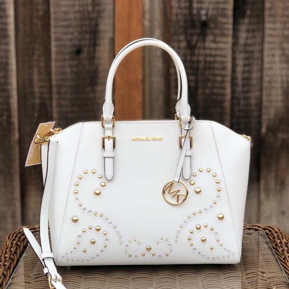 NWT Michael Kors studded large Ciara white